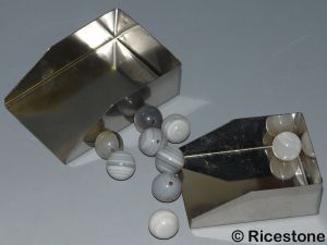 4ab) Pelle métallique de gemmologie pour pierres taillées 3.5 x 5 x 1,5