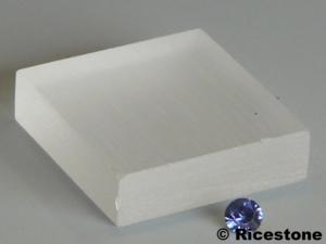 1a) 12x Plaques Acrylique translucide 2x2x0,6 cm pour minéraux.