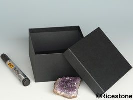 Boite carton noire pour chantillon de minralogie 12,9x12.7x7,8 cm