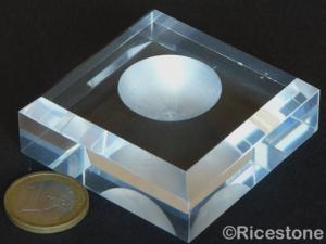 6c) Support acrylique pour boule et œuf, 6x6 cm anneau de Ø 3 cm