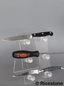 Prsentoir-support pour 3 couteaux ou objets long