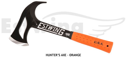 Hache de chasseur Estwing manche orange EOHA avec son crochet de dpeage
