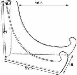 Dimension du chevalet-prsentoir acrylique JULE182321