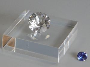 1aa) 12x plaques acrylique 2x2x0,6 cm pour minéraux.