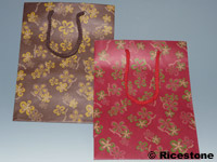 Sacs papier transport de cadeau motif fleurs stylises