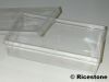 6a) Boite Plastique transparente 21 x 10.2cm, sans compartiment.