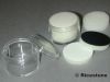 1b) 20x Boîtes larges rondes plastique de gemmologie. Ø 3.8 cm