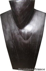 5c) Buste Déco-Vitrine Bois 40cm, col en V, artisanal.