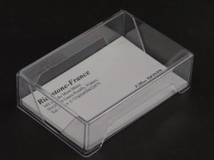9c) 12x Boites Plastique transparente 90 x 60 mm carte de visite.