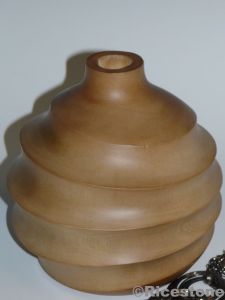 8a) Buste présentation bois<BR>Vase déco-vitrine,  H= 15 cm.