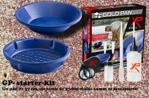 1j) Kit d'orpaillage: pan et tamis &#216; 37 cm + accessoires