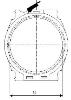 1c) Cadre à membrane élastique, diamètre intérieur 64 mm.