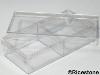6b) Boite Plastique transparente, 21 x 10.2cm, 2 compartiments