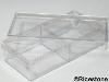 6b) Boite Plastique transparente, 21 x 10.2cm, 2 compartiments 