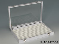 Coffret blanc couvercle vitr pour bagues