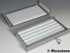 3) Coffret transport 10x20 cm avec 5 lignes pour rangement de pierres taillées.