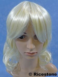 Perruque synthétique <BR>blond presque blanc