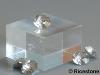 1ab) Socle verre acrylique pour minéraux 2,5x2,5x1,5 cm