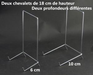 Les deux profondeurs de chevalet de 18 cm de hauteur 