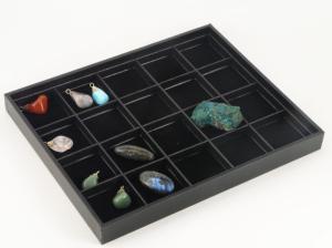 3d) Coffret 20x casiers 5x5 cm pour rangement de collection.