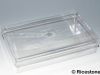 7h) Boite Plastique transparente 26x16cm, sans compartiment.