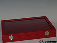 Coffret vitr rouge pour bagues