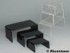 2aa) Escalier de vitrine: 3x pontets acrylique robuste.