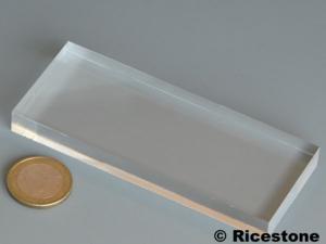 8e) Socle acrylique, présentoir pour minéraux 10x4x1cm