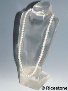 10a) Buste Acrylique transparent, Présentoir de collier H=20cm