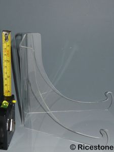 5f) Chevalet Acrylique, présentoir minéraux et bols. H=12 cm