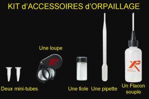 Kit complet de petits accessoires pour la collecte et la conservation de l'or