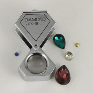 1hb) Loupe de poche pliable, Triplet 20x18mm de Joailler, bijoutier, gemmologue, diamantaire.