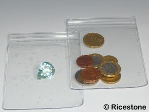 2f) Pochette à zip épaisse 8x12cm gemmologie ou numismate.