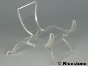7ad) Très grand présentoir "berceau" pour minéraux. H=10cm