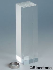 4g) Colonne acrylique, socle de minéraux 4x4x15 cm