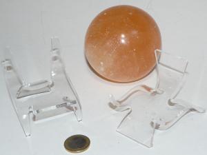 7ac) 5x grands présentoirs "berceau" pour minéraux. H=6.5 cm