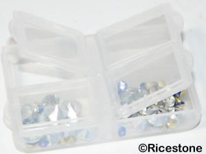 5) Boite plastique, 4 sections à pilules ou loisirs créatifs.