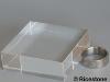 6c) Socle acrylique, présentoir pour minéraux 6x6x2cm