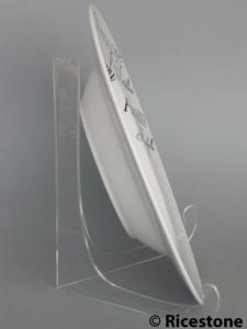 51d) Grand chevalet acrylique (20 cm), Présentoir assiette profonde.