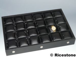 9) Coffret luxe pour 24 montres 26 x 36 cm