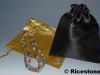 8c) 12x Pochettes professionnelle à bijoux en satin 20x26 cm