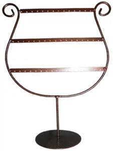 Présentoir à bijoux en métal boucle d'oreille, forme de Lyre H=32cm