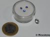 0a) 1x Boîte ronde de gemmologie - pierres taillées.