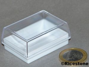 8a) 12x Boites Plastique, 33x45x20 mm transparente.