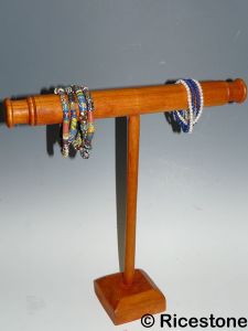 8a) Support à bracelet, Jonc Bois un étage, artisanal. 