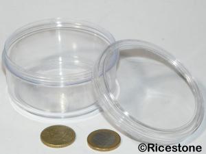 6d) Boite plastique ronde à vis Ø84 x 43 mm. 100ml