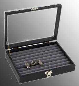 coffret pour bagues 16x21 cm avec rouleaux gris