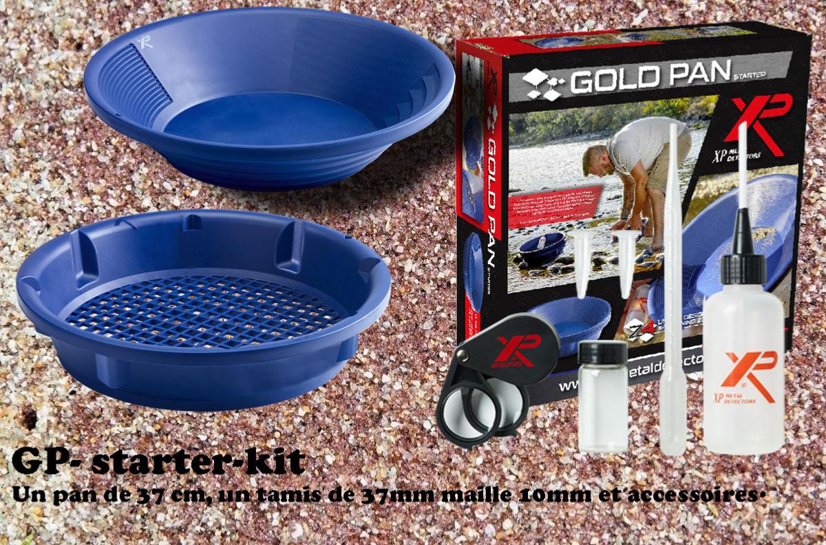 Kit d'orpaillage complet pour jeune: pan et tamis Ø 37 cm + accessoires