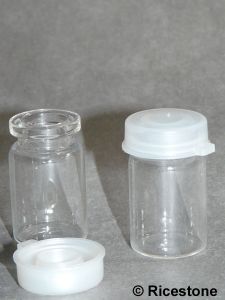 1g) Bouteille en verre de contenance 7cc avec large goulot 