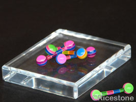 socle acrylique présentoir de minéralogie 5x6x1 cm
